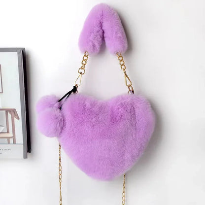 Korean Style TARO Love Chain Fluff Bag