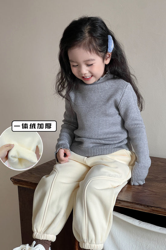 Bottoming Thik Fleece Lined Gray Knitted Sweater