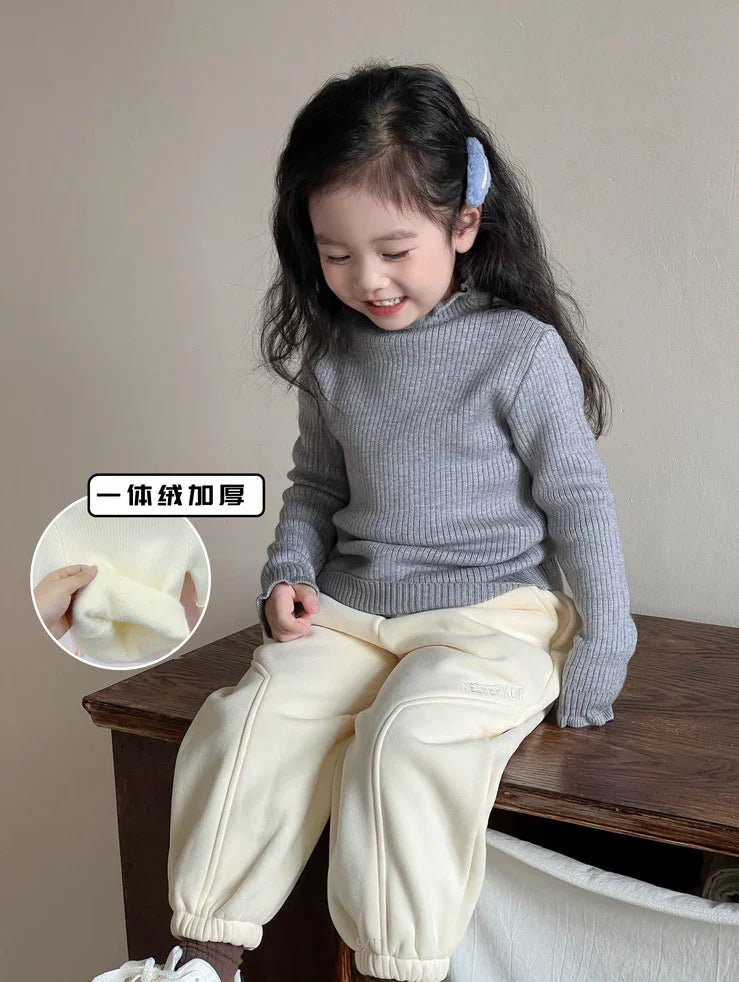 Bottoming Thik Fleece Lined Gray Knitted Sweater