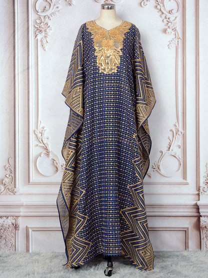 Embroidery Beaded Collar Flower Large Two-piece Jalabiya