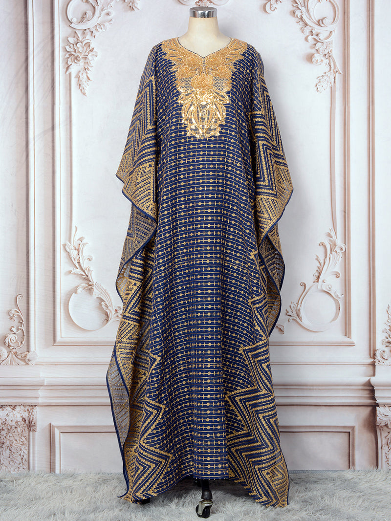 Embroidery Beaded Collar Flower Large Two-piece Jalabiya