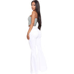 High-Waisted Slim Stretch White Denim