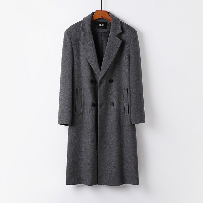 Handsome Woolen Men Grey Coat