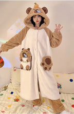 Thickeneded Velvet Flannel Warmth Snot bala Cute Pajama