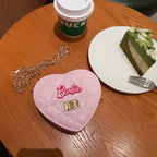 Luxury Girls Crossbody Heart Mini Pink Bag