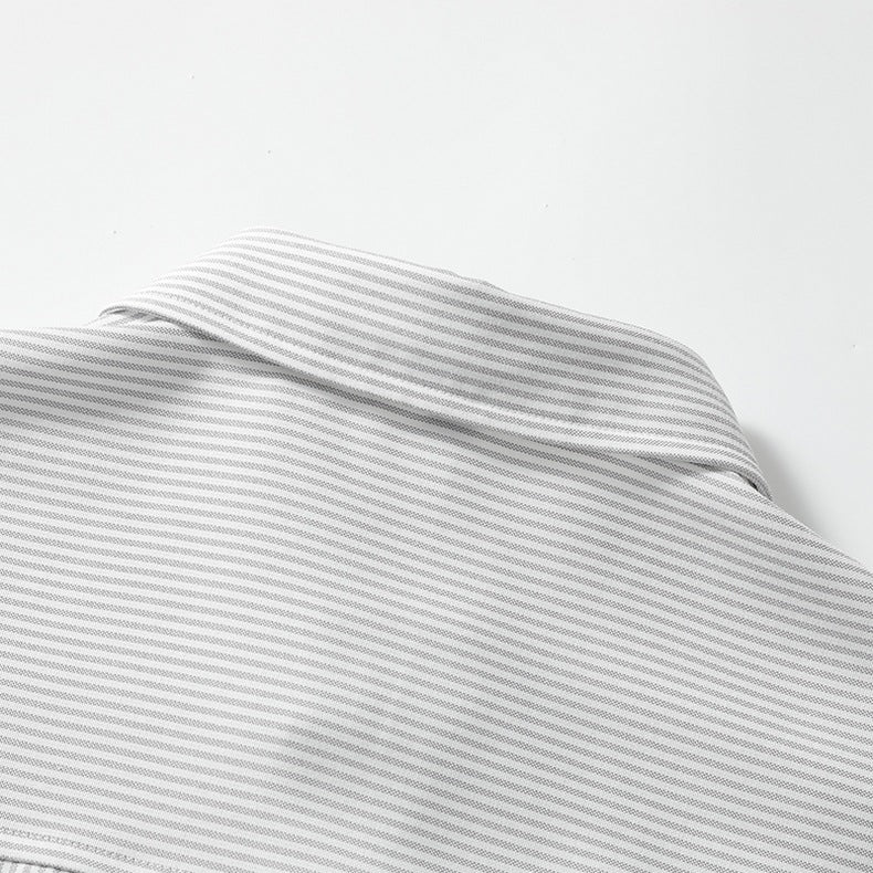 Windproof Gray Striped Shirt