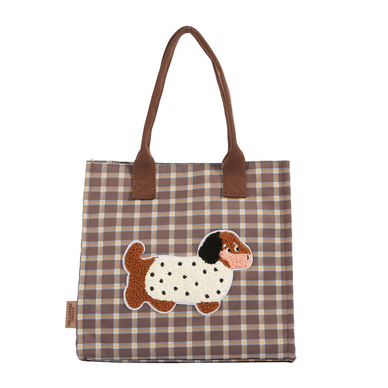Vertical Stripes Spot Dog Tote Bag