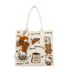 Vertical Stripes Little Bear Tote Bag