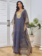 Embroidery Beaded Collar Flower Large Two-piece Jalabiya