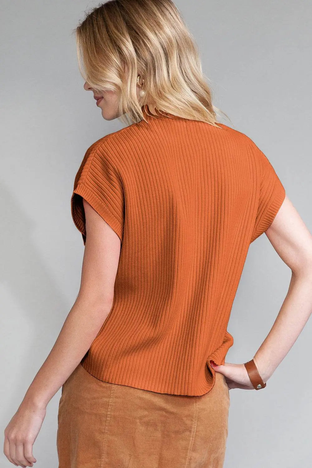 Oatmeal Patch Pocket Ribbed Knit Sweater - IVORYNN