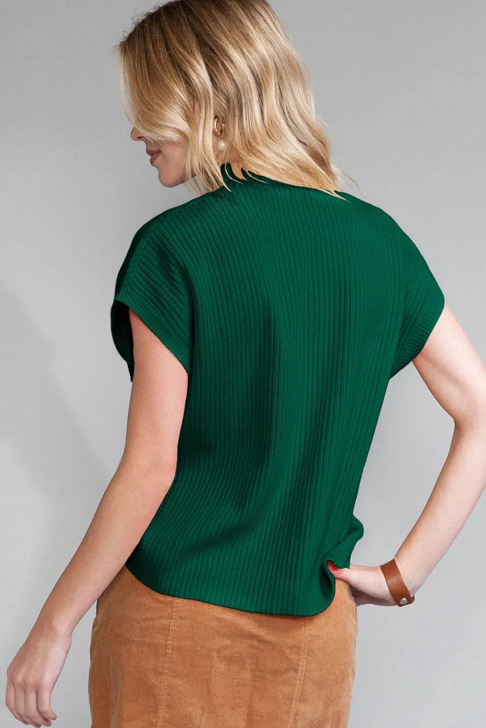 Oatmeal Patch Pocket Ribbed Knit Sweater - IVORYNN