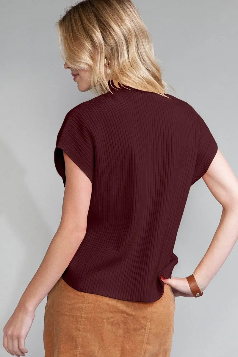 Oatmeal Patch Pocket Ribbed Knit Sweater - IVORYNN