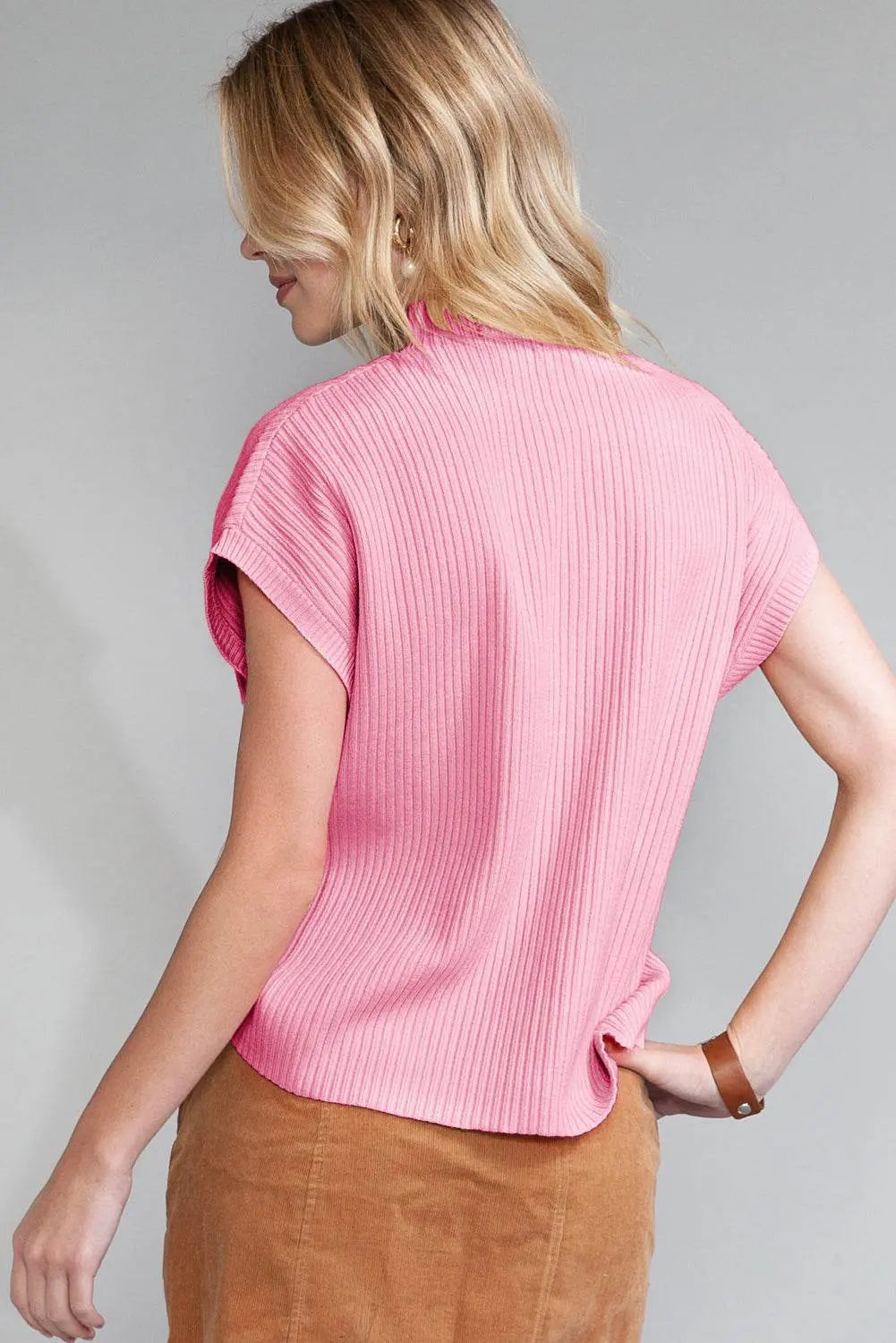 Oatmeal Patch Pocket Ribbed Knit Sweater - IVORYNN