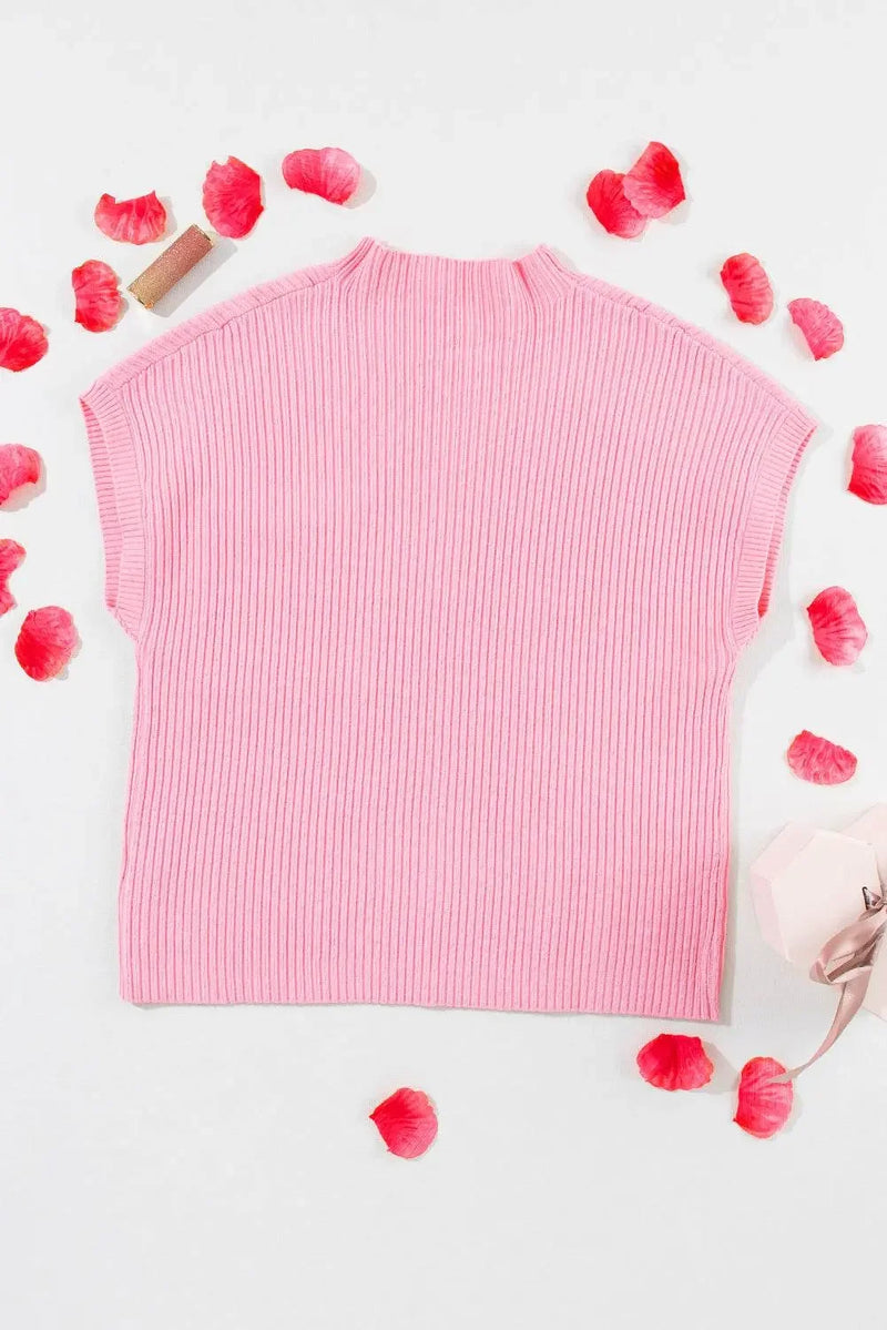Oatmeal Patch Pocket Ribbed Knit Sweater - IVORYNN