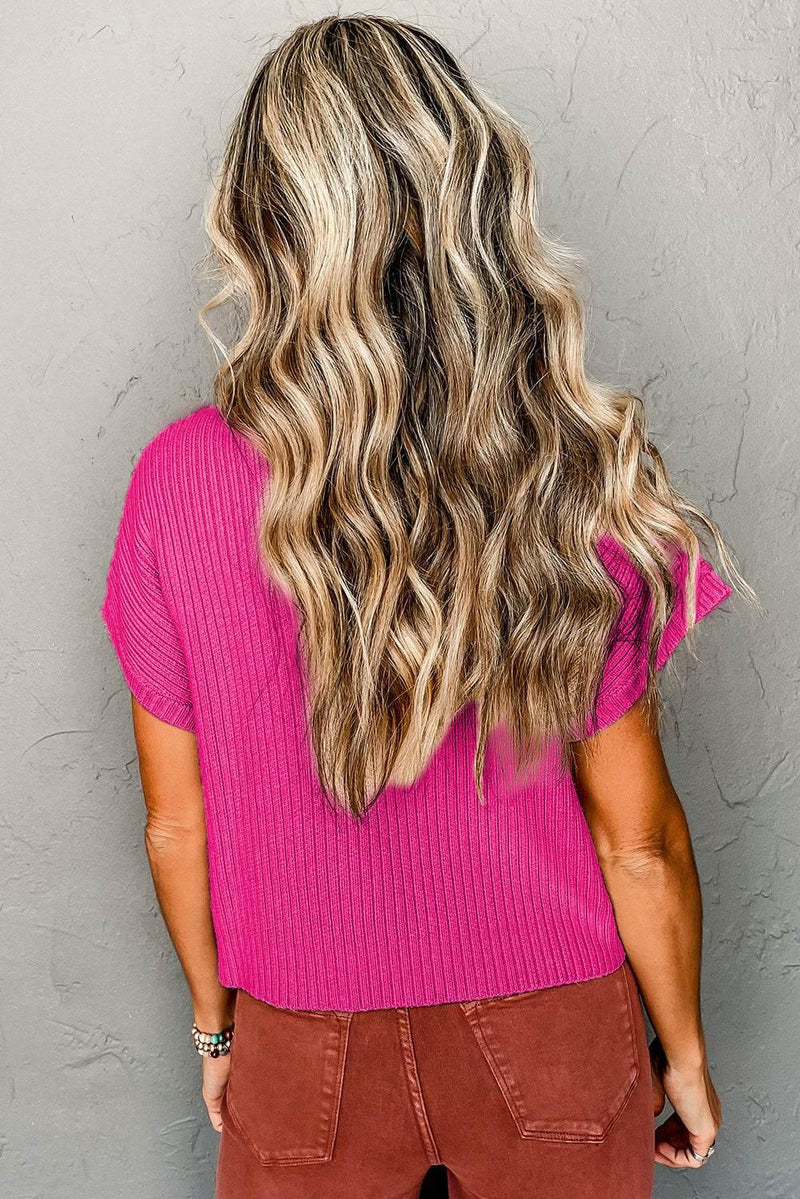 Oatmeal Patch Pocket Ribbed Knit Sweater - IVORYNN