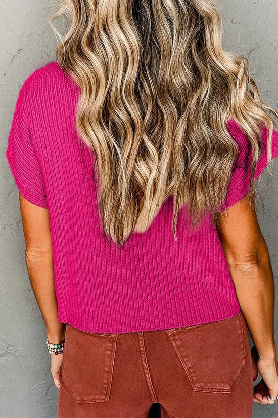 Oatmeal Patch Pocket Ribbed Knit Sweater - IVORYNN