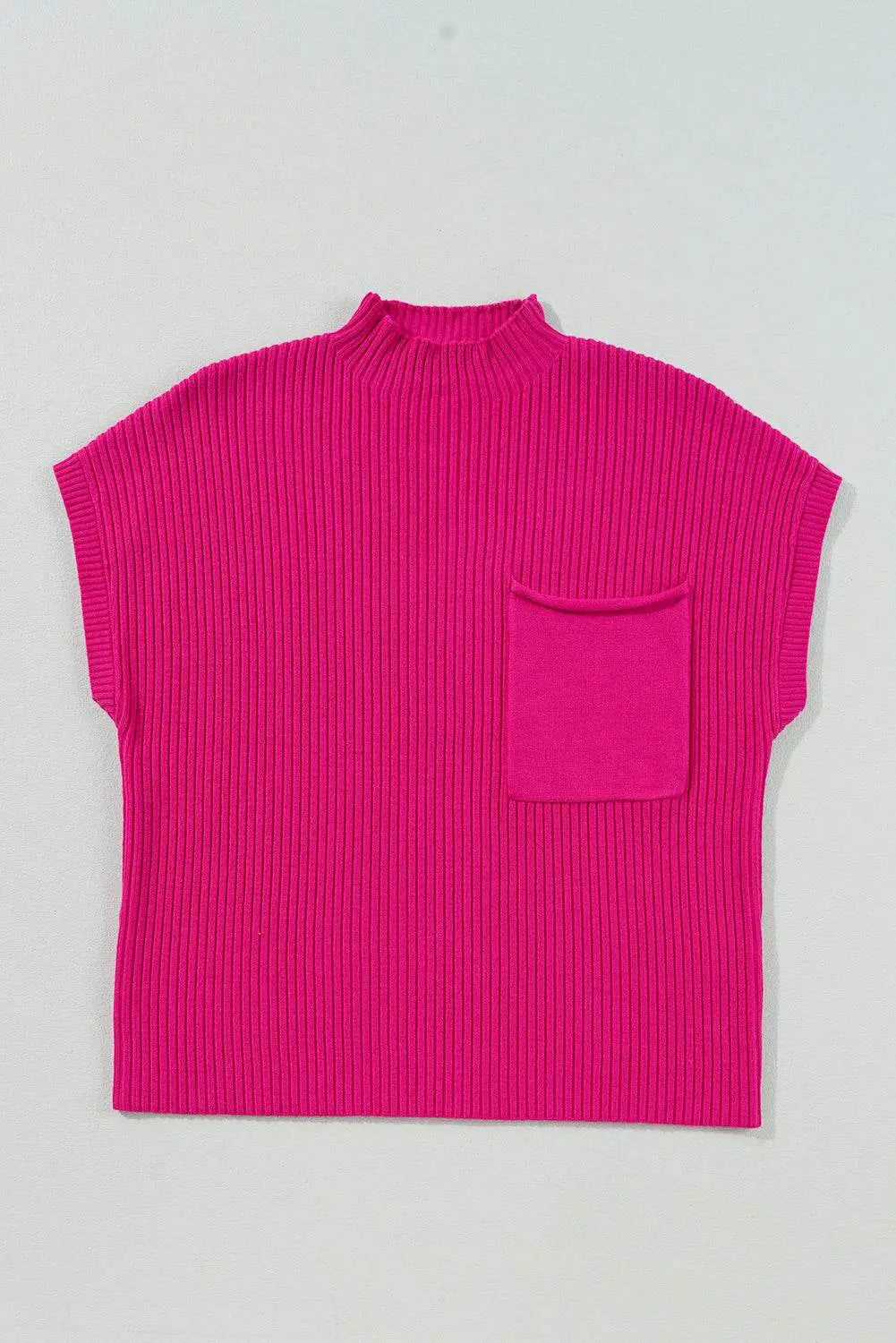 Oatmeal Patch Pocket Ribbed Knit Sweater - IVORYNN