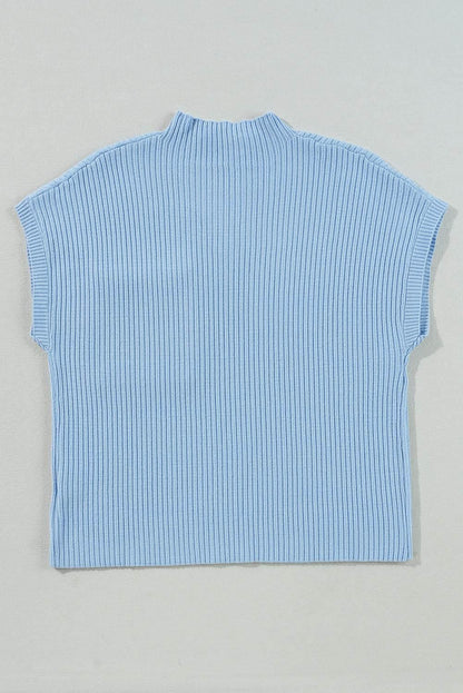 Oatmeal Patch Pocket Ribbed Knit Sweater - IVORYNN