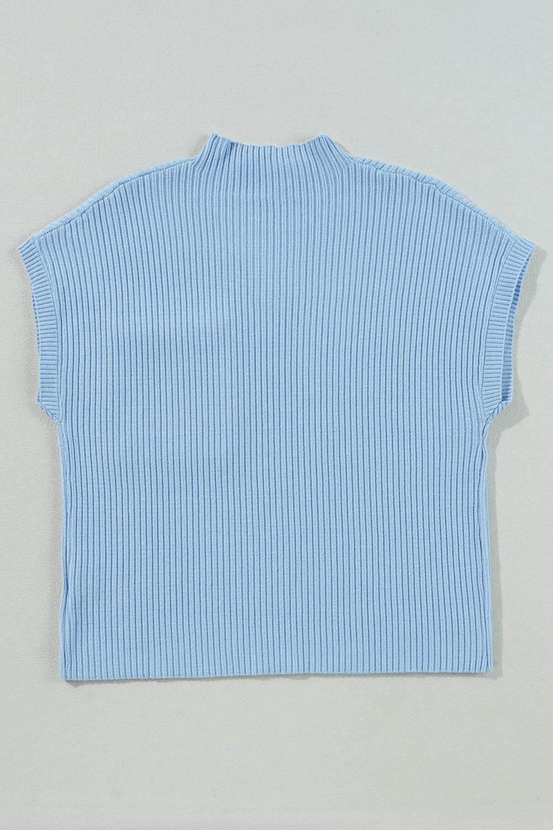 Oatmeal Patch Pocket Ribbed Knit Sweater - IVORYNN