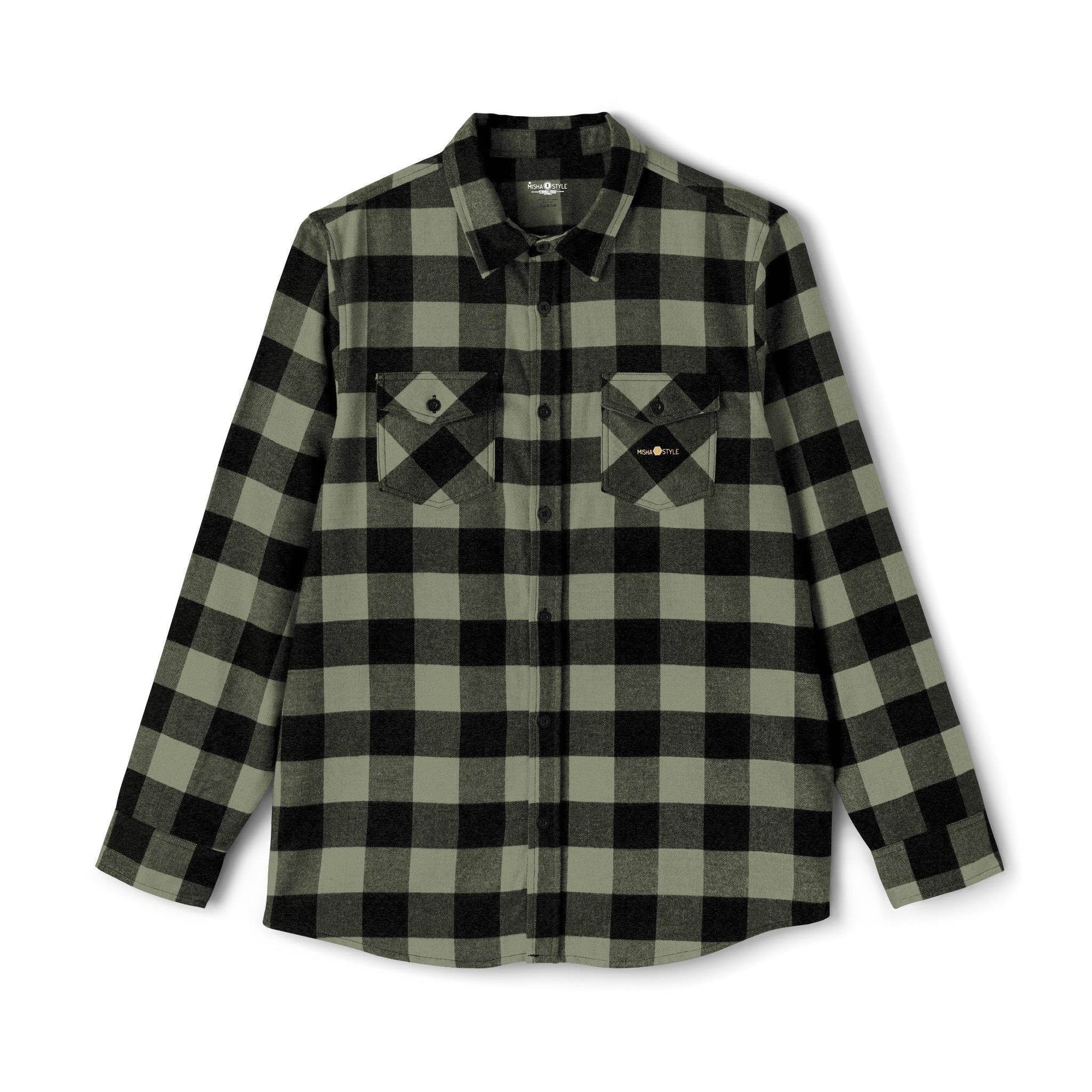 Olive Plaid Women Luxury Flannel Shirt - IVORYNN