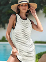 Openwork Sleeveless Cutout Back Cover-Up - IVORYNN
