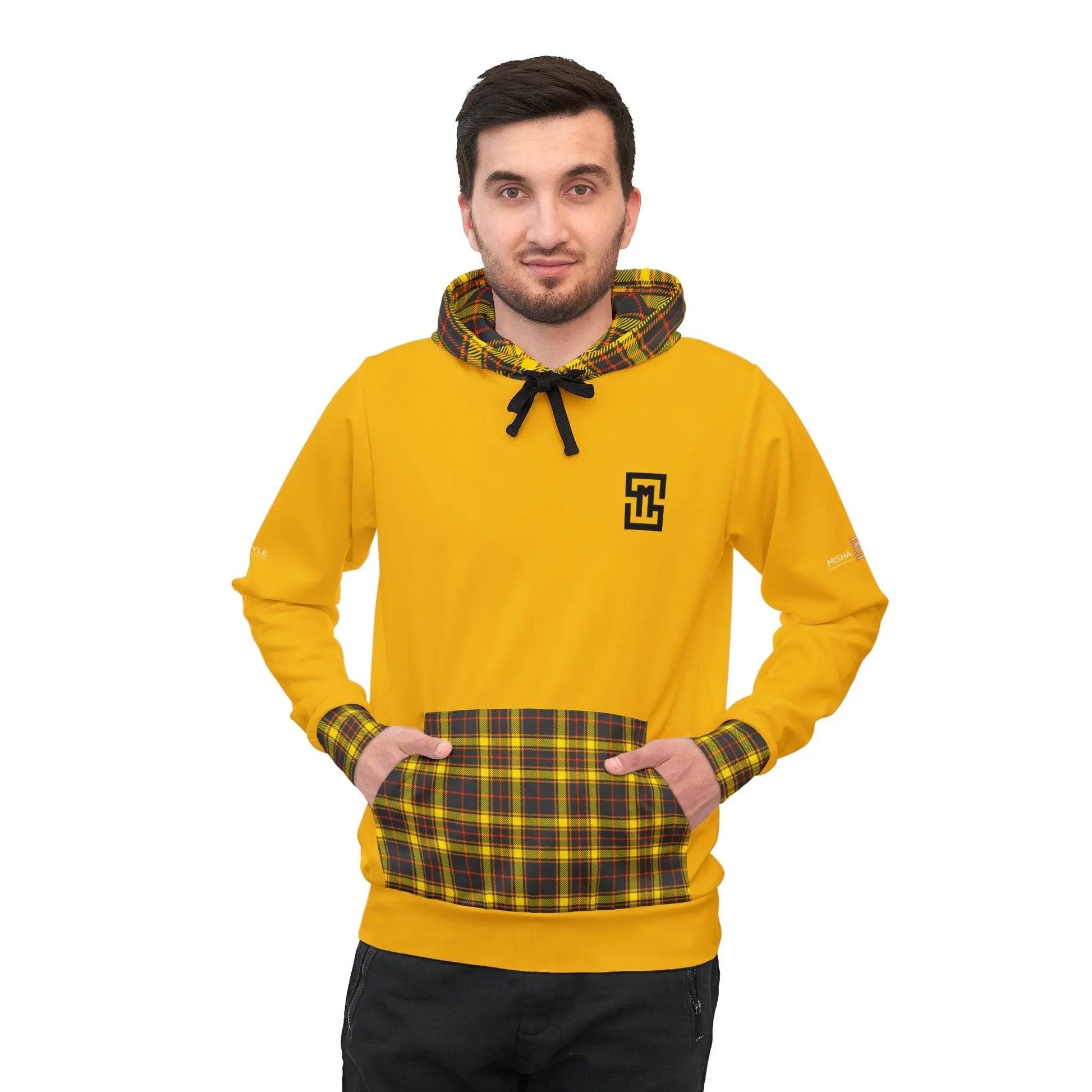 Orange Yellow Black Athletic Feldgrau Hoodie - IVORYNN