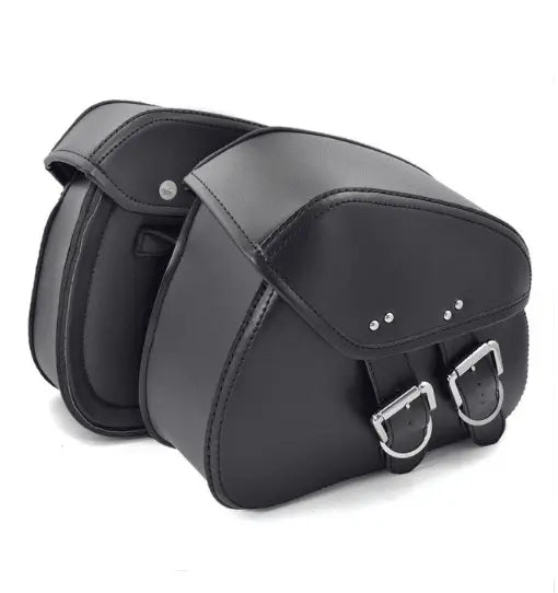 PU Leather Motorcycle Black Saddlebags