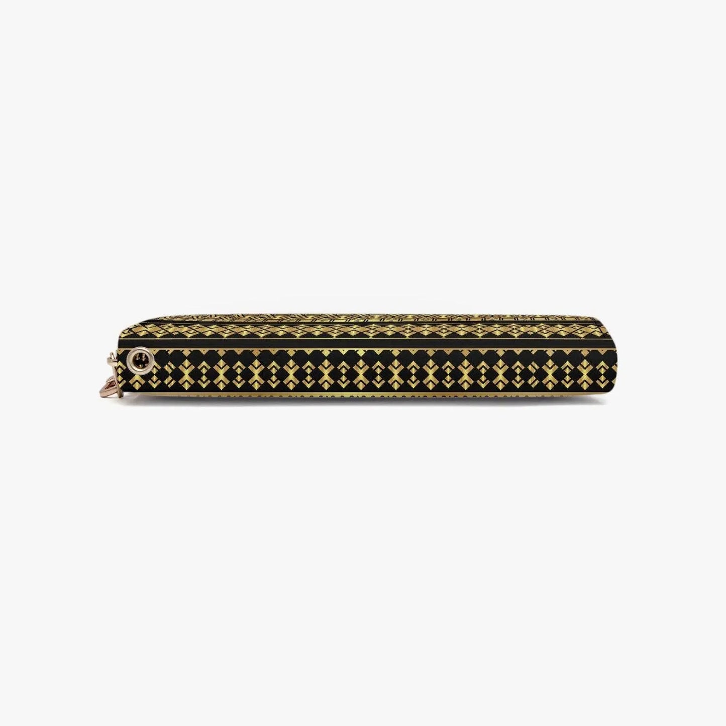 Palestine golden Decoration Strap Zipper Wallet - Black - IVORYNN