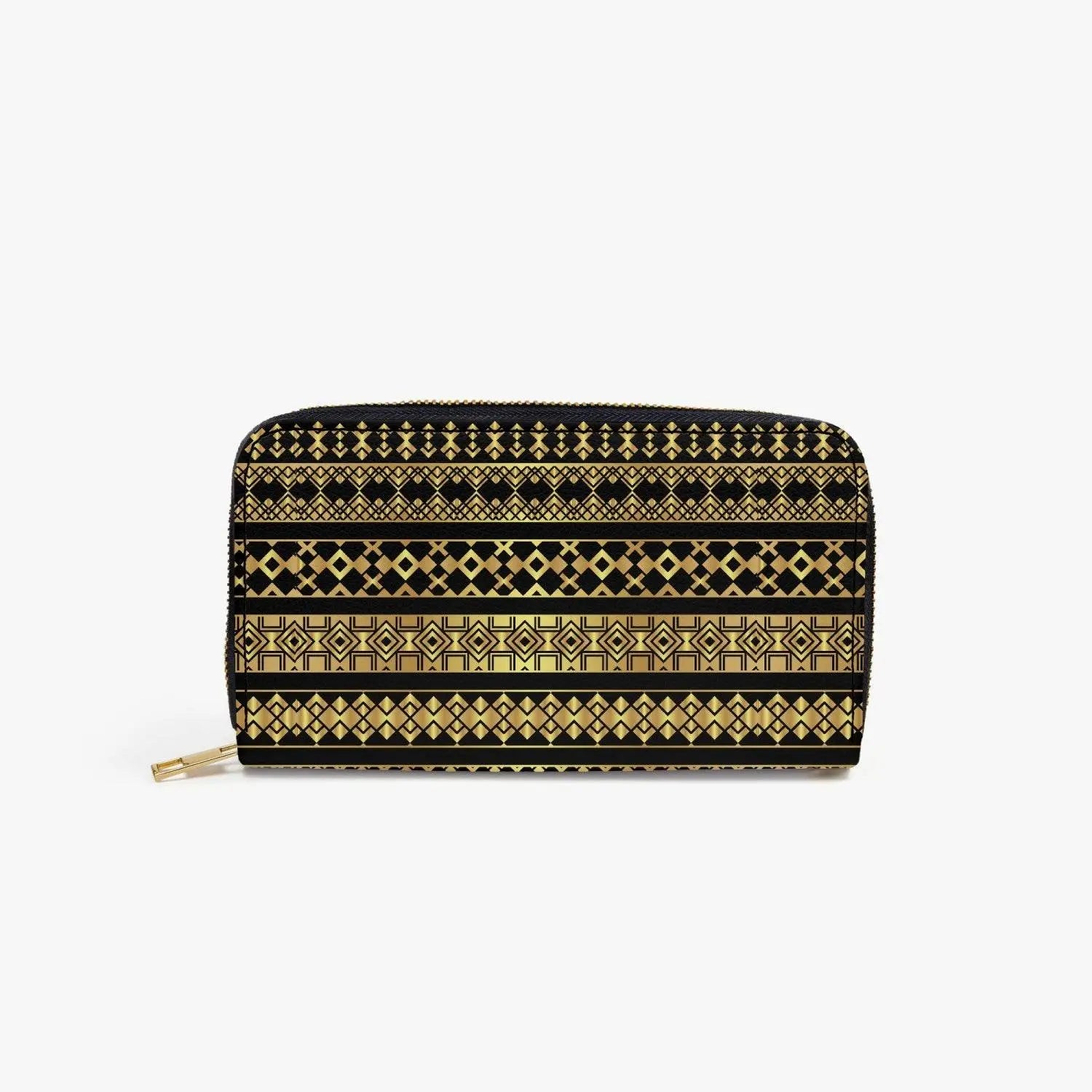 Palestine golden Decoration Strap Zipper Wallet - Black - IVORYNN