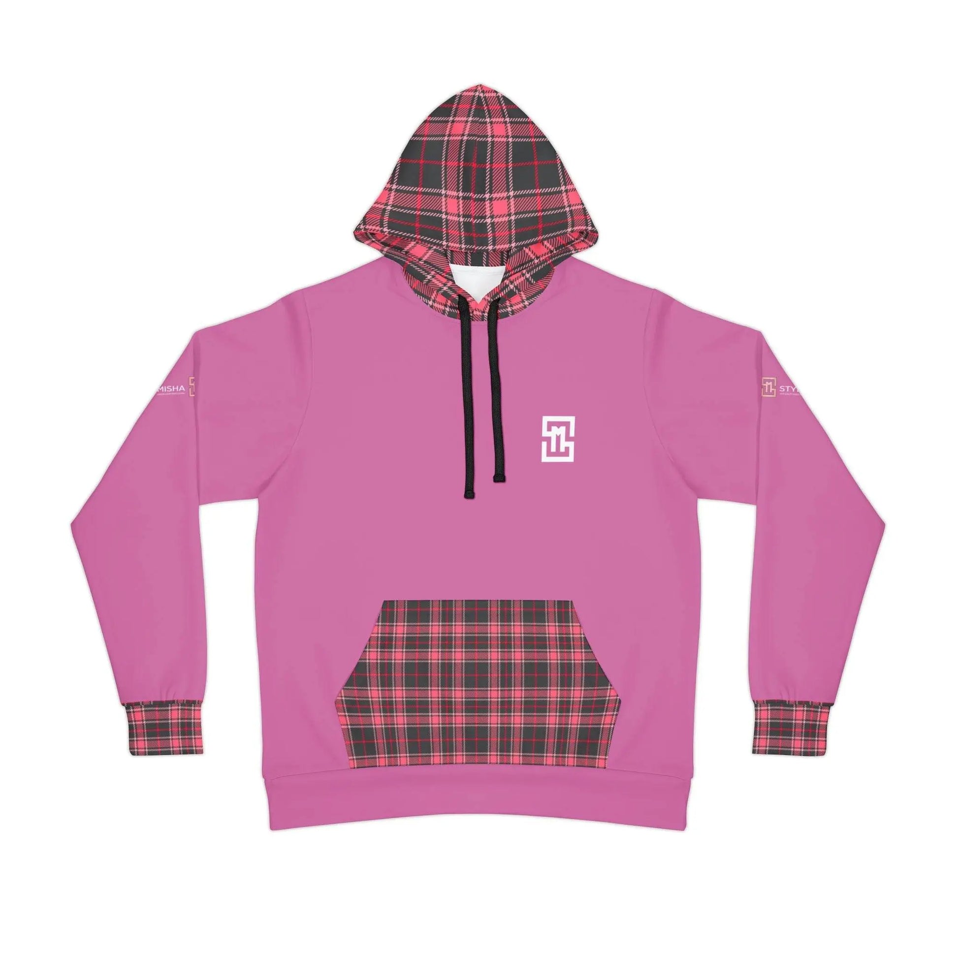 Pink Black Athletic Feldgrau Hoodie - IVORYNN