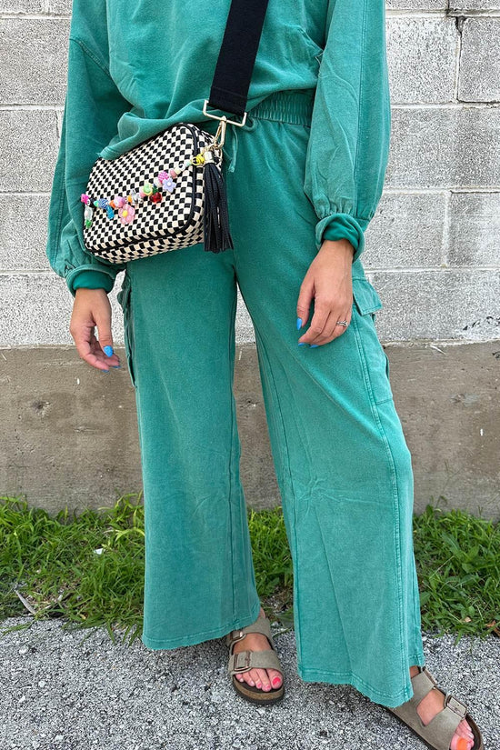 Pink Pullover and Wide Leg Cargo Pants Sachet Set - IVORYNN