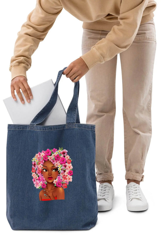 Pinky Look Organic denim tote bag - IVORYNN