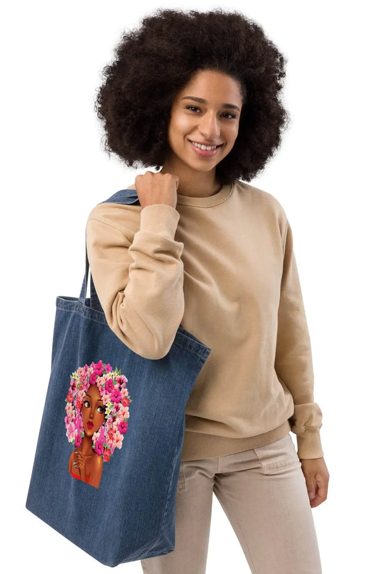 Pinky Look Organic denim tote bag - IVORYNN