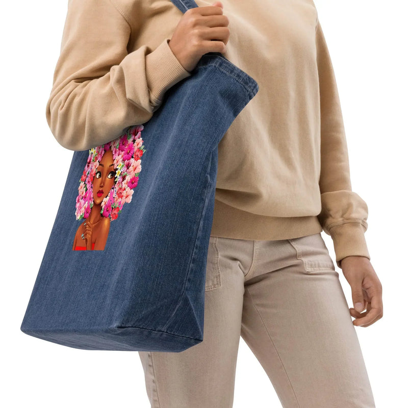 Pinky Look Organic denim tote bag - IVORYNN