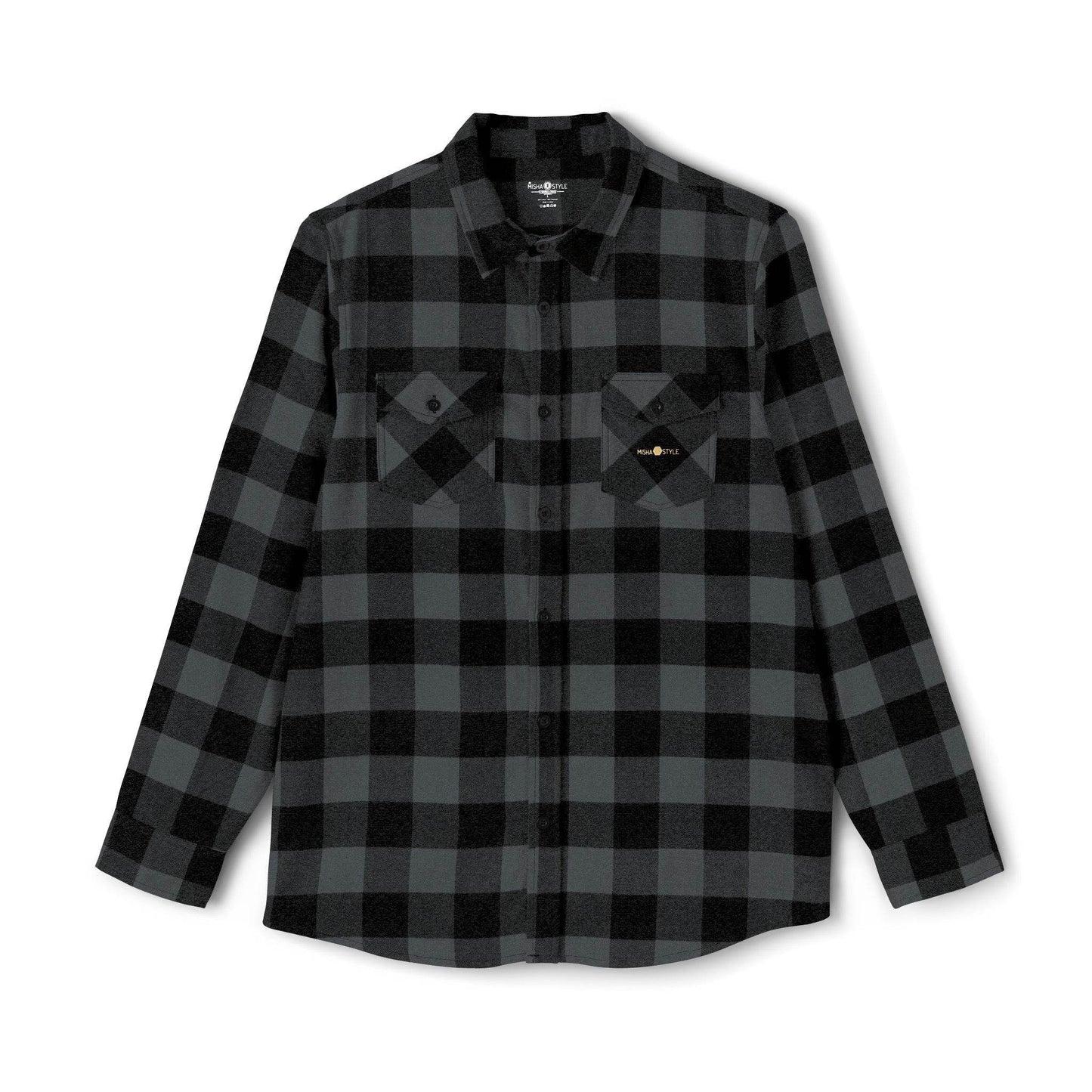 Plaid Men Luxury Flannel Shirt - Charcoal Heather - IVORYNN
