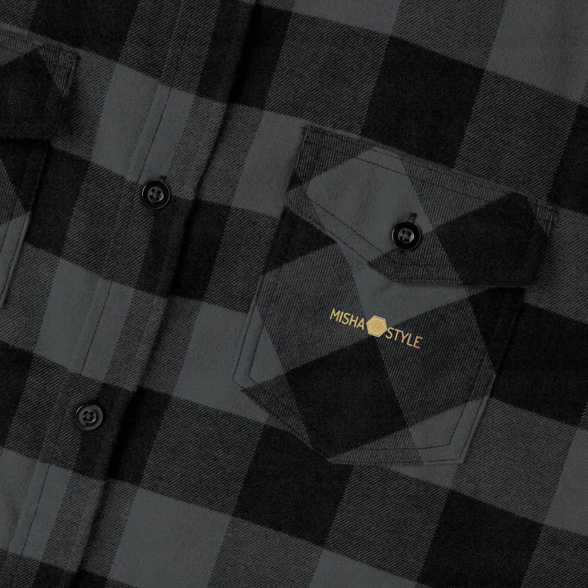 Plaid Men Luxury Flannel Shirt - Charcoal Heather - IVORYNN