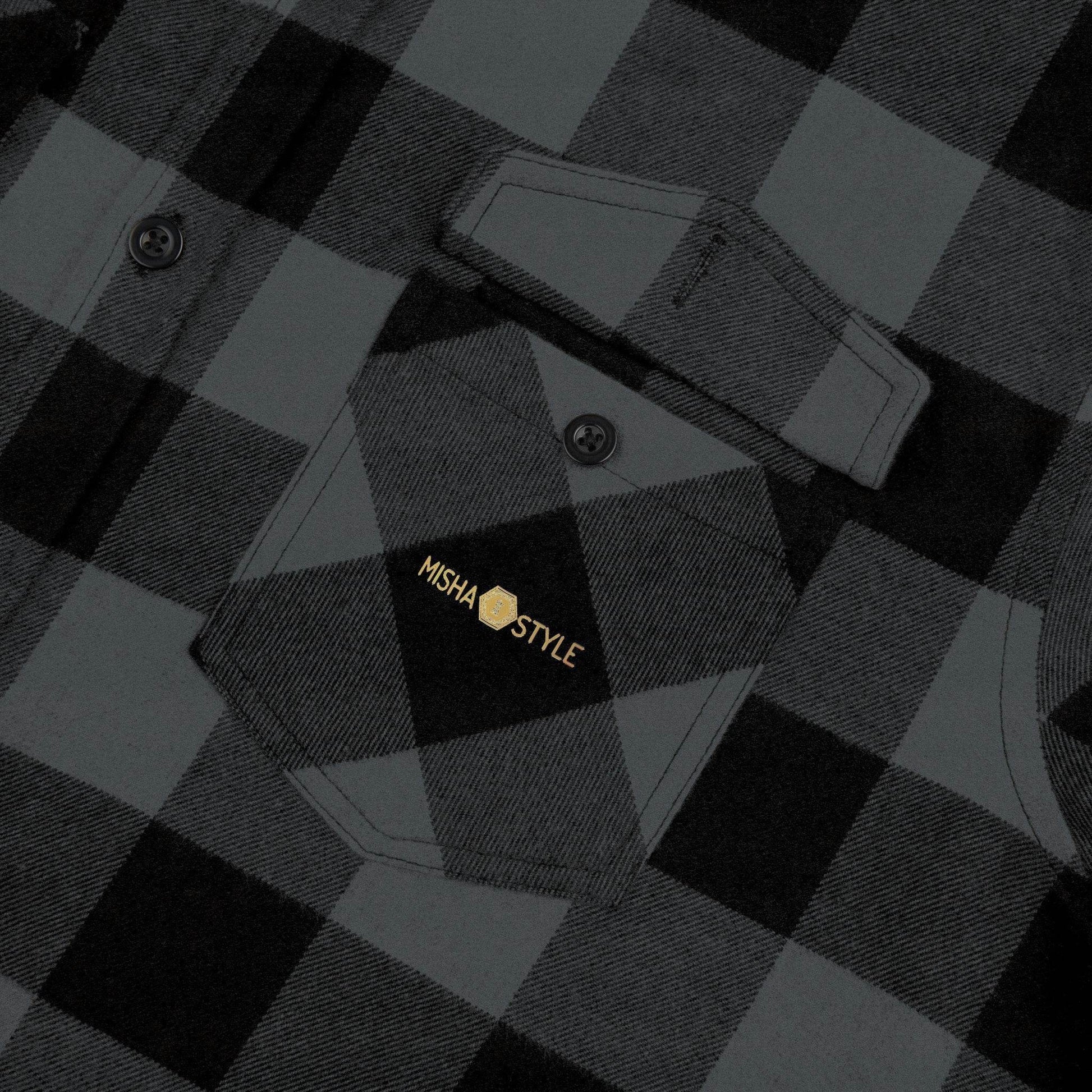 Plaid Men Luxury Flannel Shirt - Charcoal Heather - IVORYNN