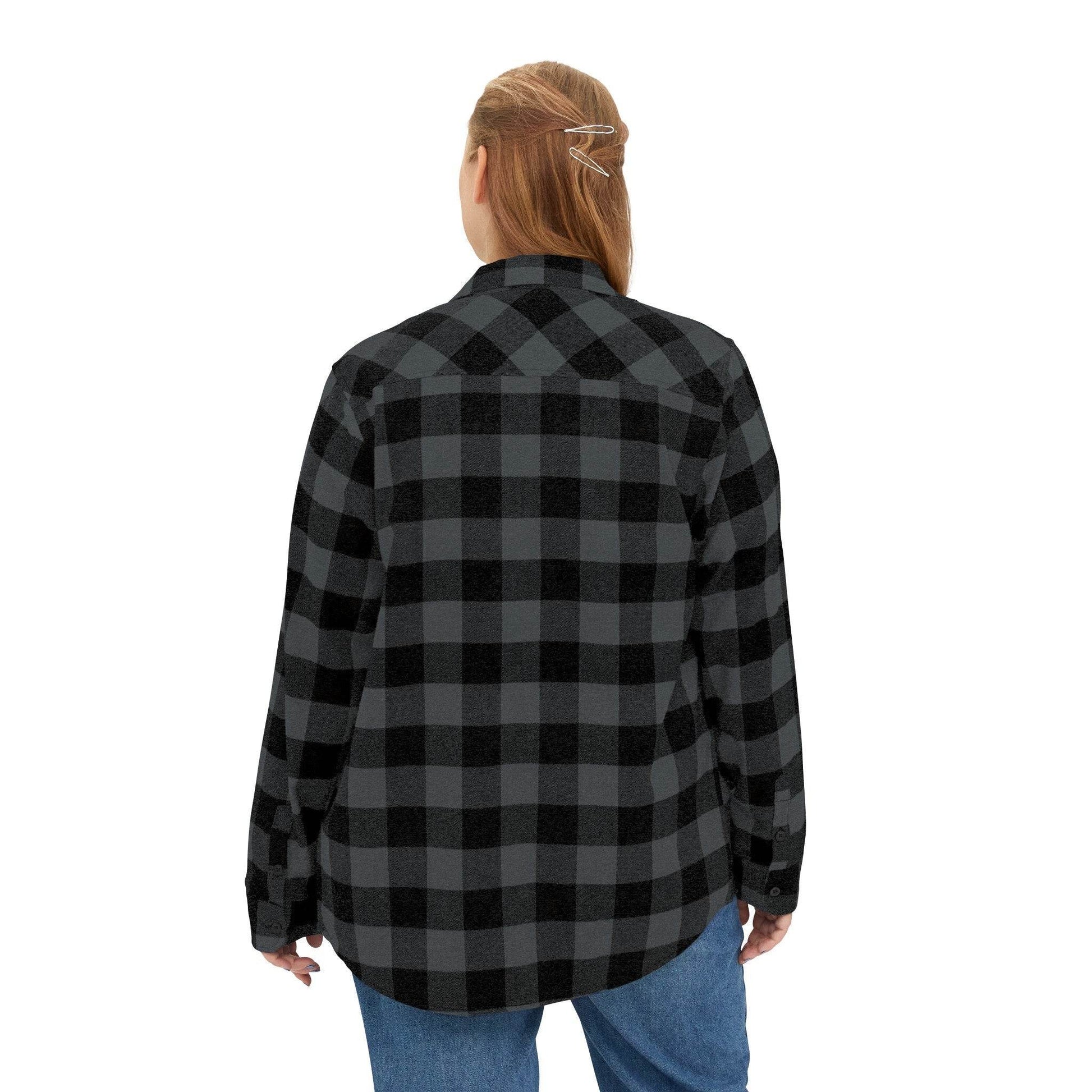 Plaid Women Luxury Flannel Shirt - Charcoal Heather - IVORYNN