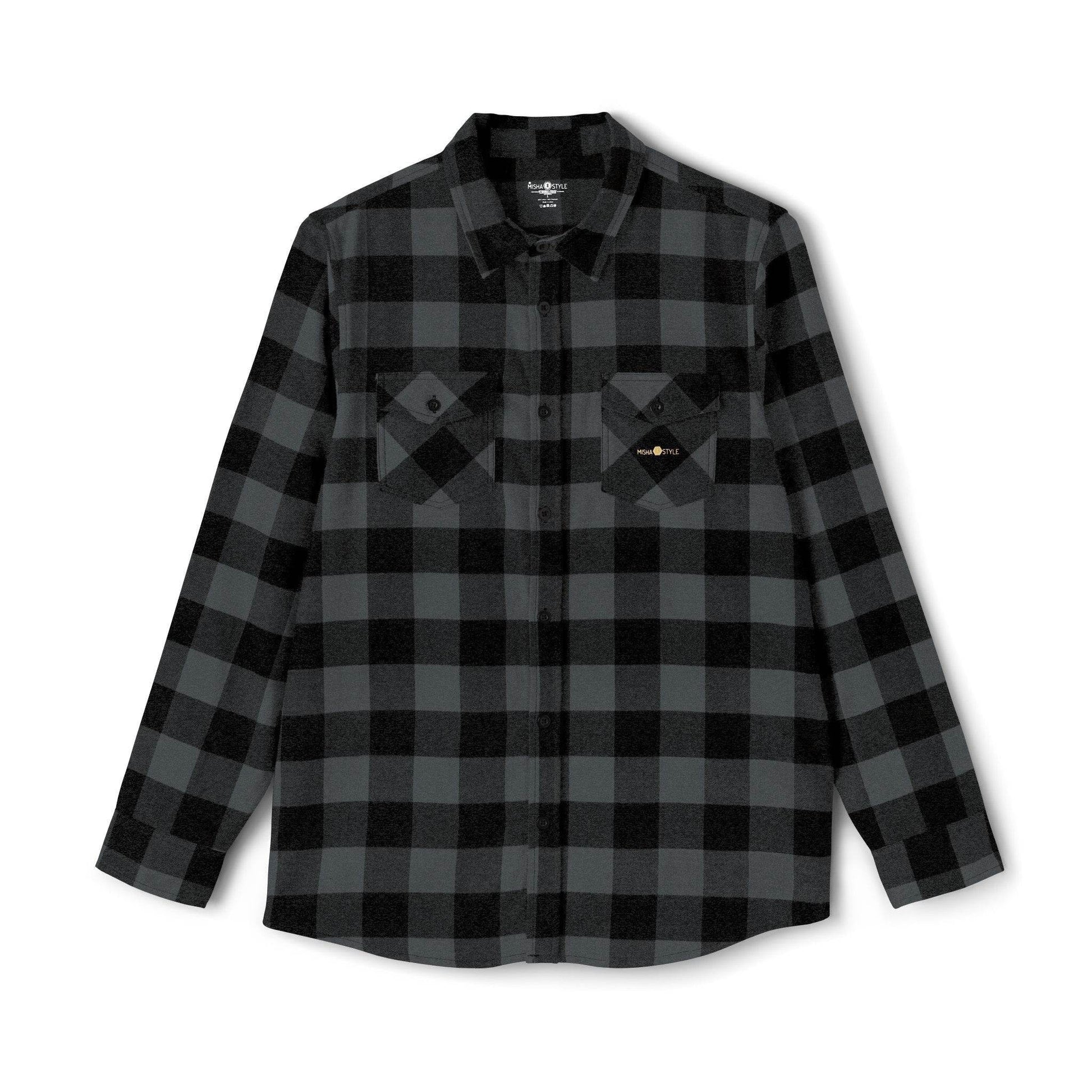 Plaid Women Luxury Flannel Shirt - Charcoal Heather - IVORYNN