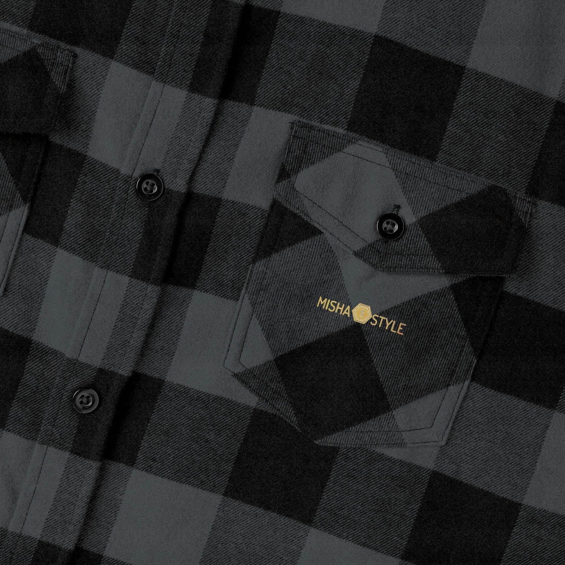 Plaid Women Luxury Flannel Shirt - Charcoal Heather - IVORYNN