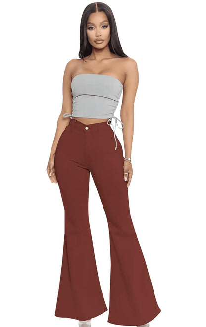 Plus Size Stretch High Waist Flare Jeans - IVORYNN