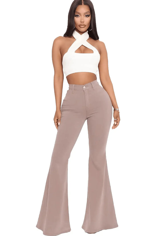 Plus Size Stretch High Waist Flare Jeans - IVORYNN