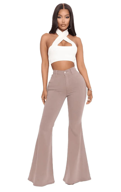 Plus Size Stretch High Waist Flare Jeans - IVORYNN