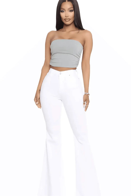 Plus Size Stretch High Waist Flare Jeans - IVORYNN