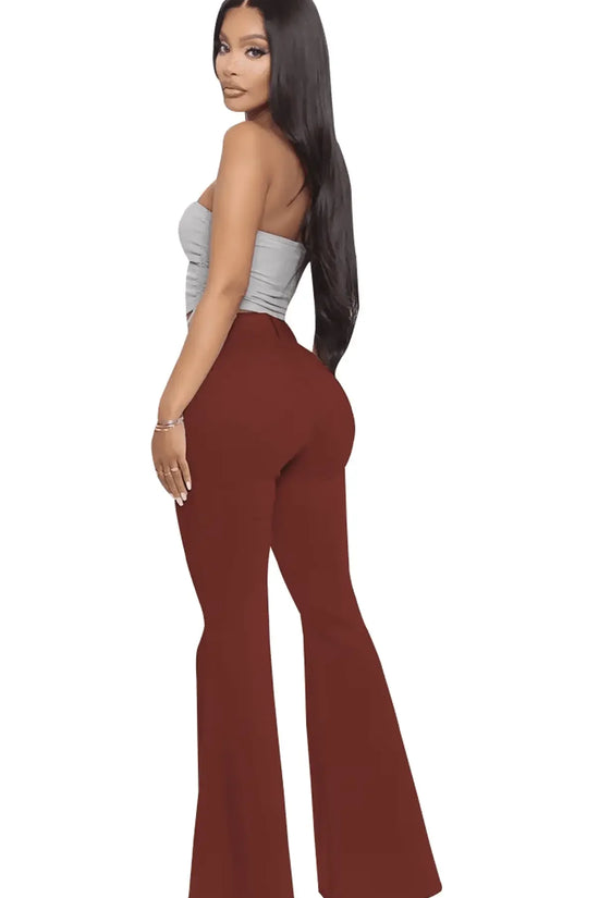 Plus Size Stretch High Waist Flare Jeans - IVORYNN