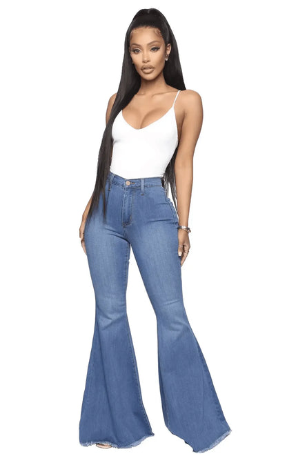 Plus Size Stretch High Waist Flare Jeans - IVORYNN