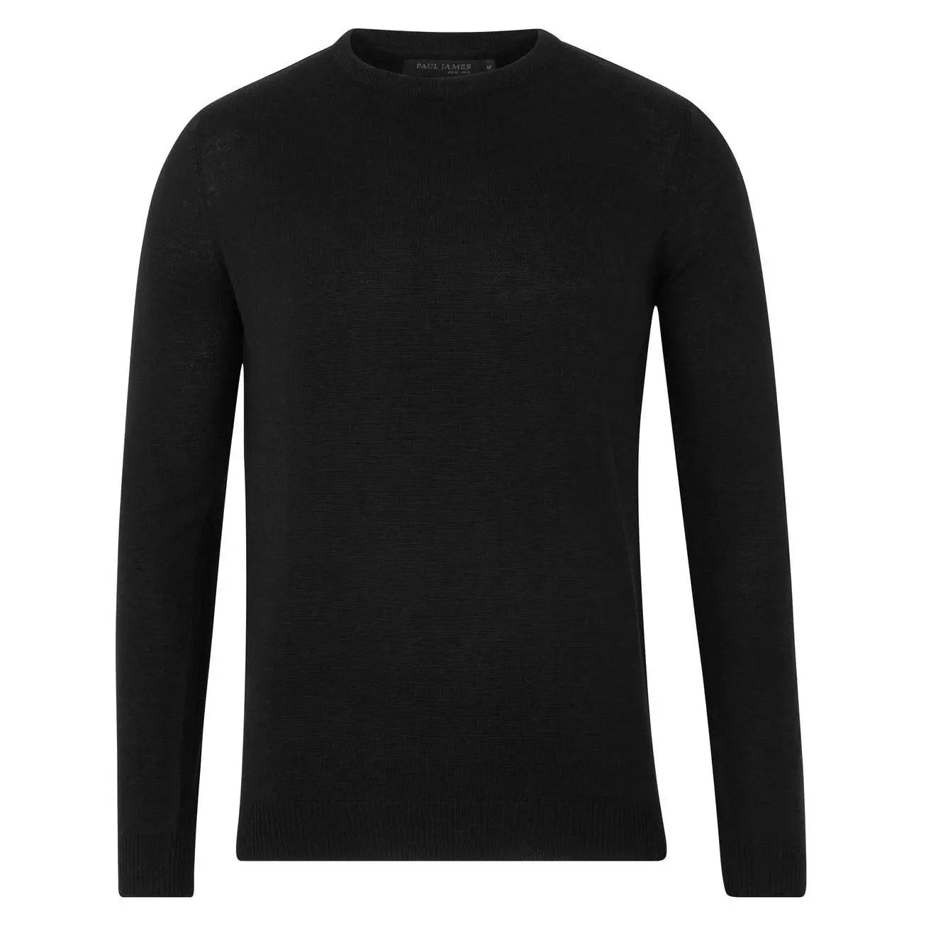 Premium Extra Fine Merino Wool Black Sweater - IVORYNN