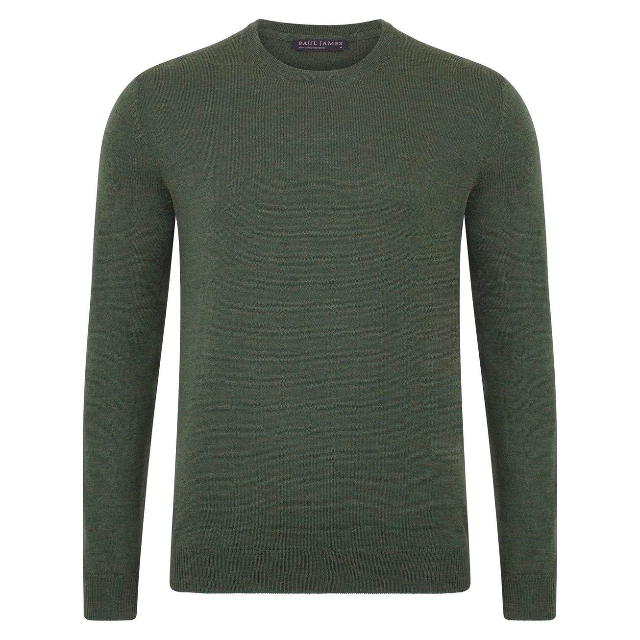 Premium Extra Fine Merino Wool Green Sweater - IVORYNN