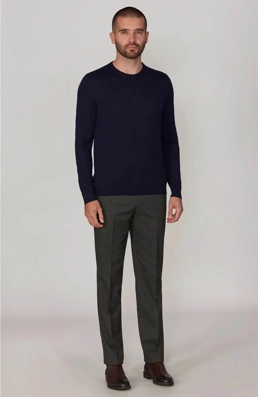 Premium Extra Fine Merino Wool Navy Sweater - IVORYNN