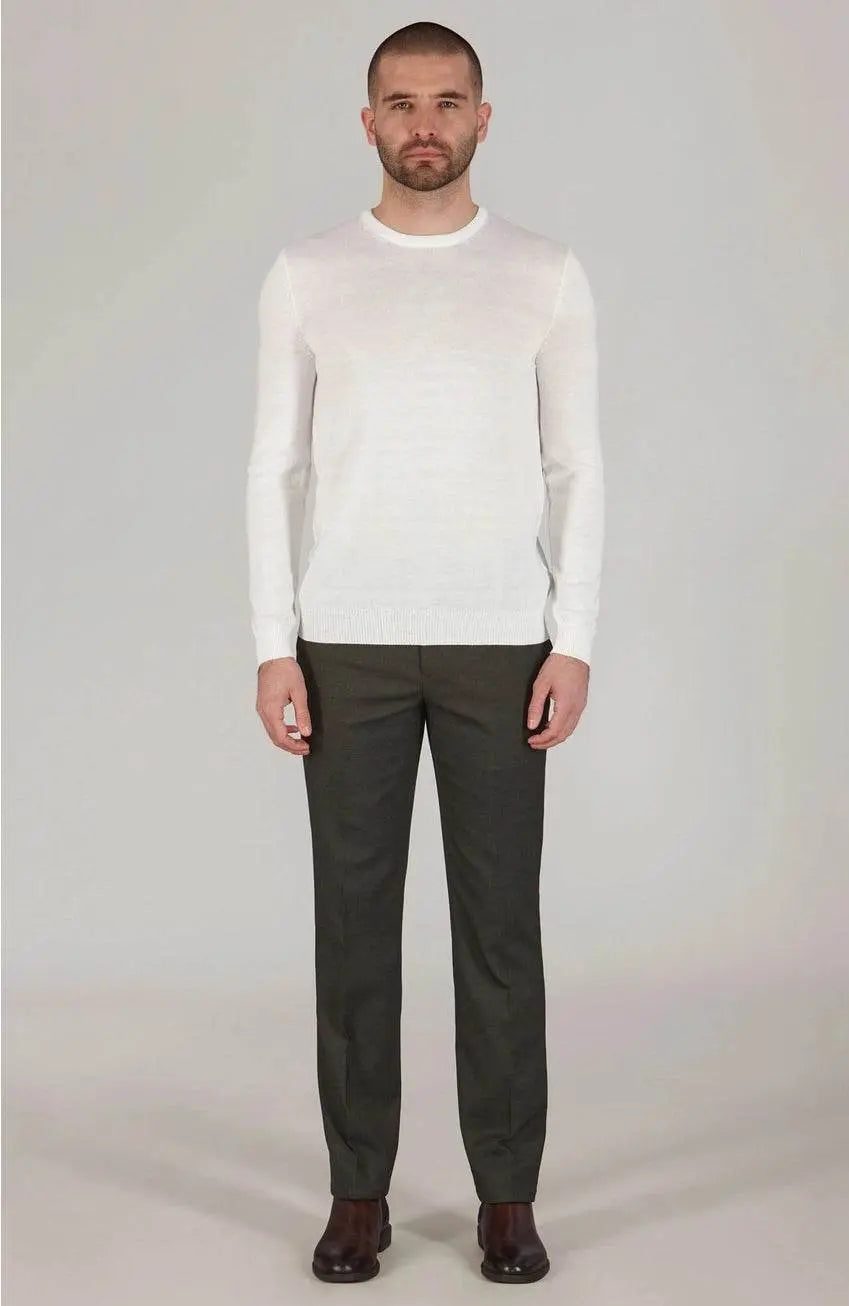 Premium Extra Fine Merino Wool White Sweater - IVORYNN